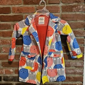 Mini Boden Cat Owl Coat Size 4-5 Hooded